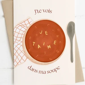 ITSFUNNYHOWWW Carte de Souhait - J'te vois dans ma soupe